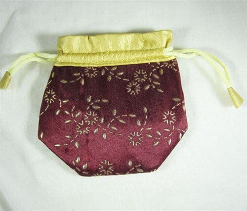 Patterned Maroon and Gold Pouch (Medium) - Others > Gift Boxes & Pouches