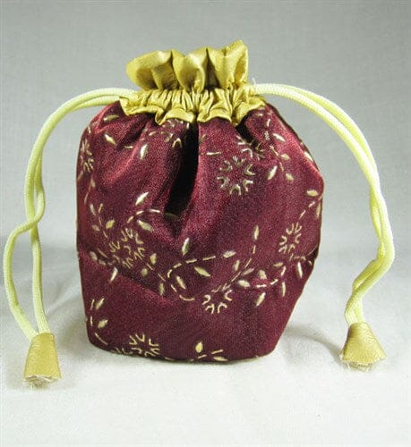 Patterned Maroon and Gold Pouch (Medium) - Others > Gift Boxes & Pouches