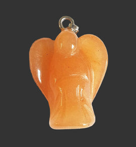 Peach Aventurine Crystal Angel Pendant (Small) | Crystal Jewellery | Angel Pendants