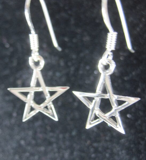 Pentagram Silver Earrings Crystal Jewellery > Gemstone Earrings