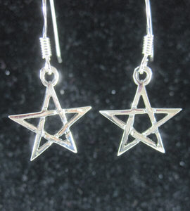 Pentagram Silver Earrings | Crystal Jewellery | Gemstone Earrings