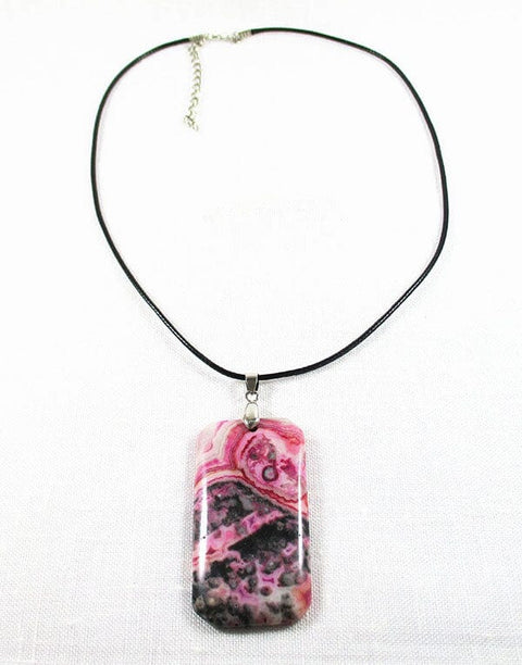 Pink Agate Necklace (Large) Crystal Jewellery > Crystal Pendants