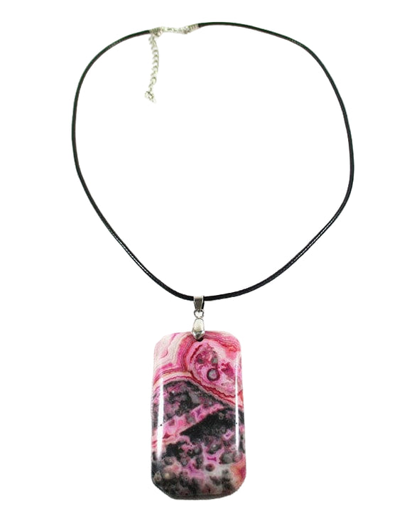 Pink Agate Crystal Necklace (Large) | Crystal Jewellery | Crystal Pendants