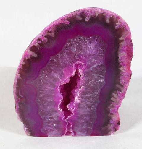 bright pink agate geode