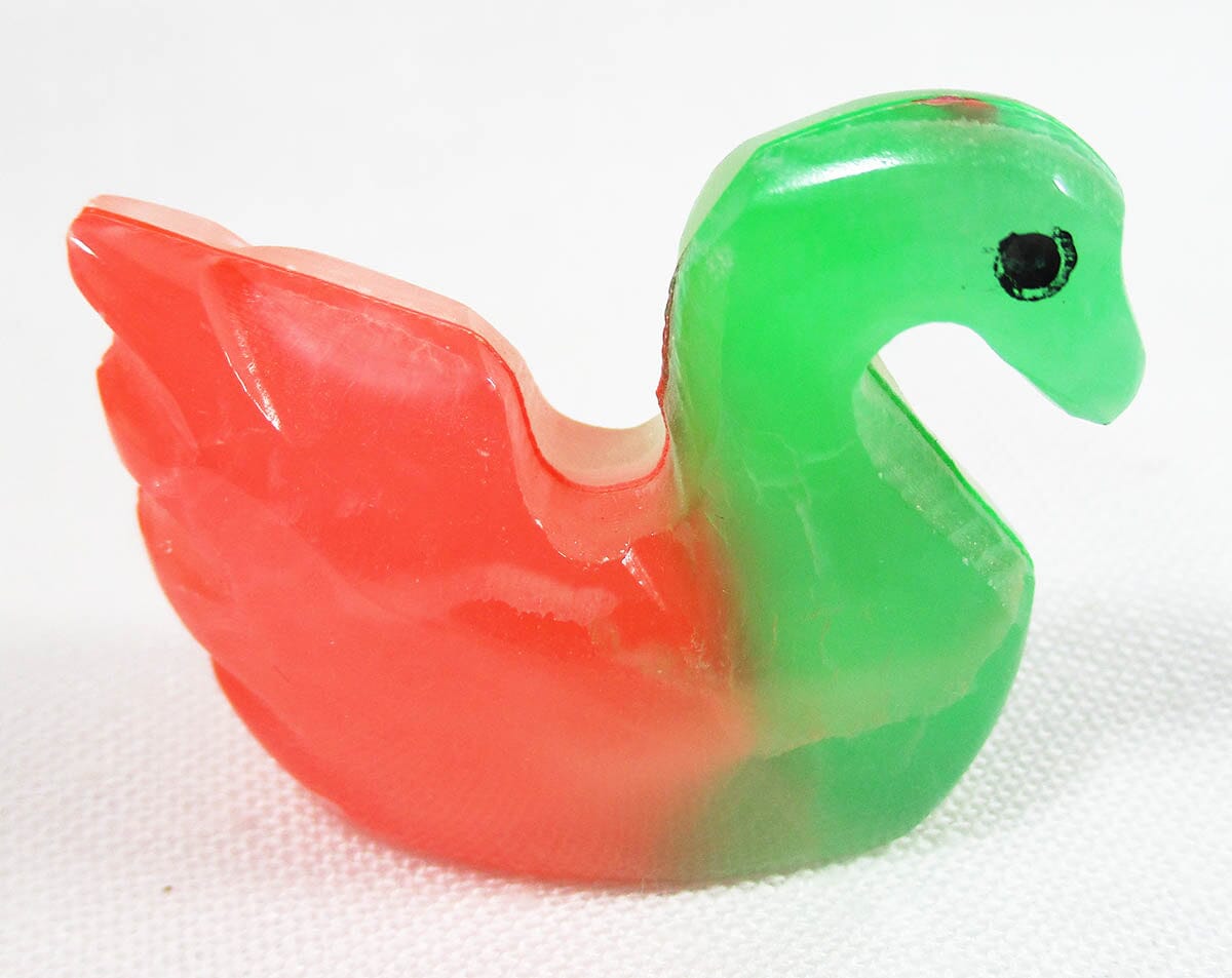 Pink and Green Onyx Swan - Crystal Carvings > Carved Crystal Animals
