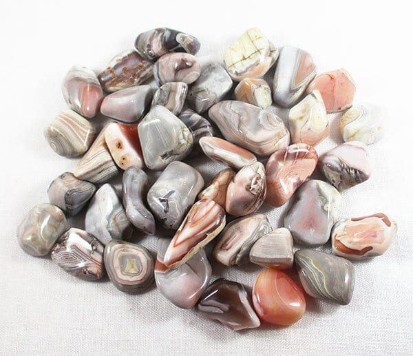 Pink and Grey Agate Tumbles (x3) - 1