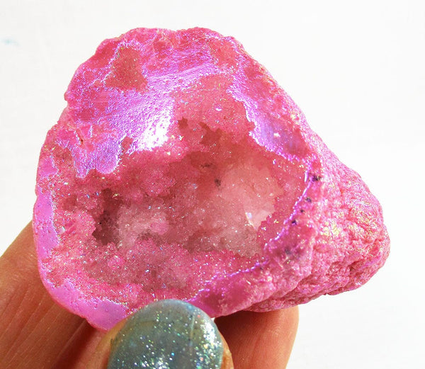 Pink Aura Quartz Geode - 1