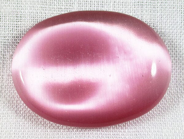 Pink Cats Eye Thumb Stone - Cut & Polished Crystals > Polished Crystal Thumb Stones