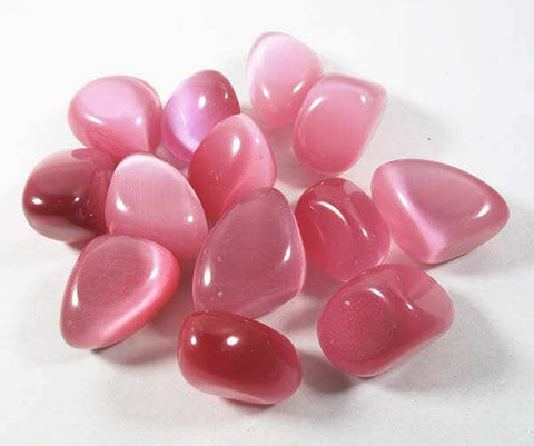 Pink Cats Eye Tumble Stone (x1) Cut & Polished Crystals > Polished Crystal Tumble Stones