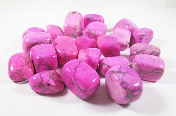 Pink Howlite Tumble Stones (x3) | Cut & Polished Crystals | Polished Crystal Tumble Stones