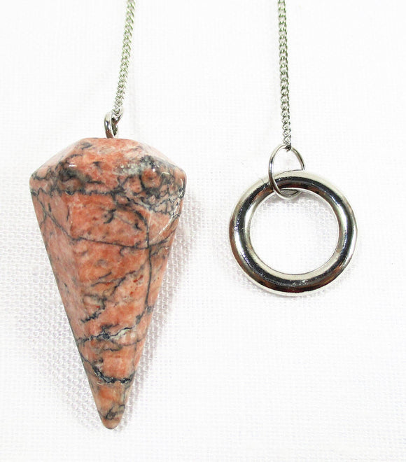 Pink Picture Jasper Pendulum | Dowsing | Pendulums for dowsing