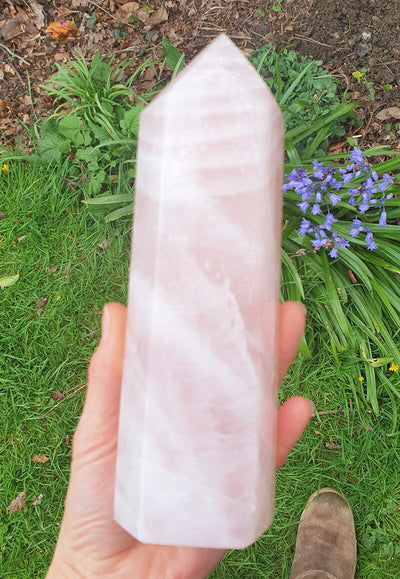 Polished Rose Quartz Crystal Point (XL) | Cut & Polished Crystals | Crystal Obelisks & Natural Points