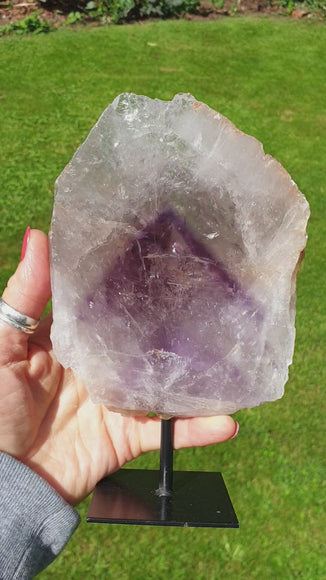 Quartz Amethyst Phantom on Stand (Rough) | Natural Crystals | Raw Crystal Chunks
