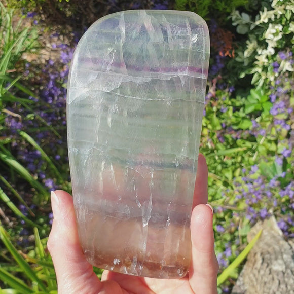 Fluorite Crystal Slice | Natural Crystals | Raw Crystal Chunks