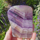 Purple Fluorite Rough Polished Slice (Large) | Natural Crystals | Raw Crystal Chunks