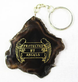 Protected by Angels Agate Keyring | Keyrings & Clip-On Crystals