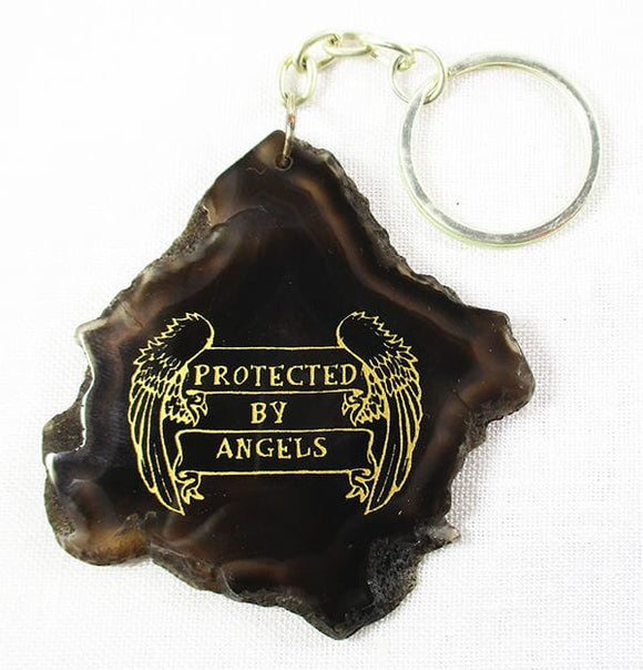 Protected by Angels Agate Keyring | Keyrings & Clip-On Crystals