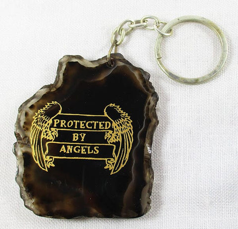 Protected by Angels Agate Keyring Others > Keyrings & Clip-On Crystals