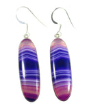 Purple and Pink Agate Oval Earrings | Crystal Jewellery | Gemstone Earrings