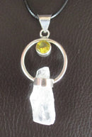 Quartz Healing Crystal and Glass Necklace (Silver Plated) | Crystal Jewellery | Crystal Pendants