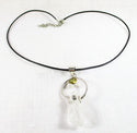 Quartz and Citrine-Glass Necklace (Silver Plated) - 3