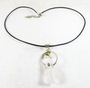 Quartz Healing Crystal and Glass Necklace (Silver Plated) | Crystal Jewellery | Crystal Pendants
