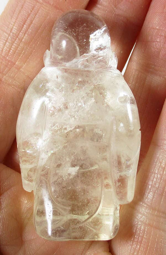 Quartz Healing Crystal Buddha (Smallish) | Crystal Carvings | Hand Carved Buddhas