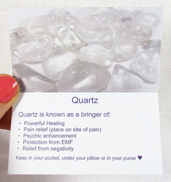 Quartz Healing Crystals Properties Card Only - 1