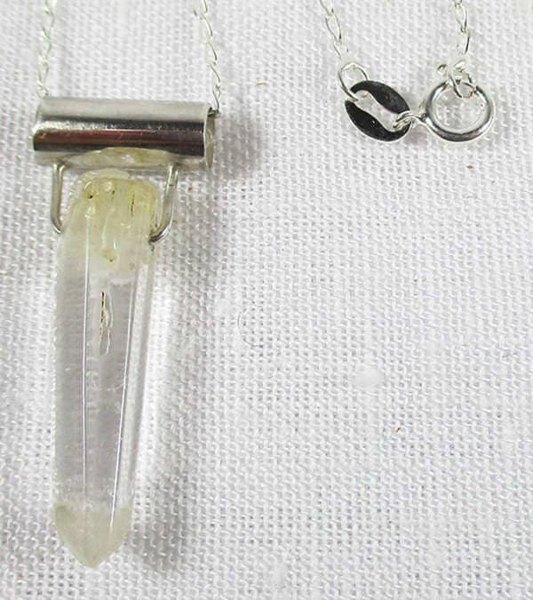 Quartz Point Silver Necklace - Crystal Jewellery > Point Pendants
