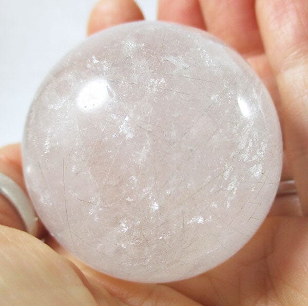 Quartz Sphere (with a few Angel Hairs) - Crystal Carvings > Polished Crystal Spheres