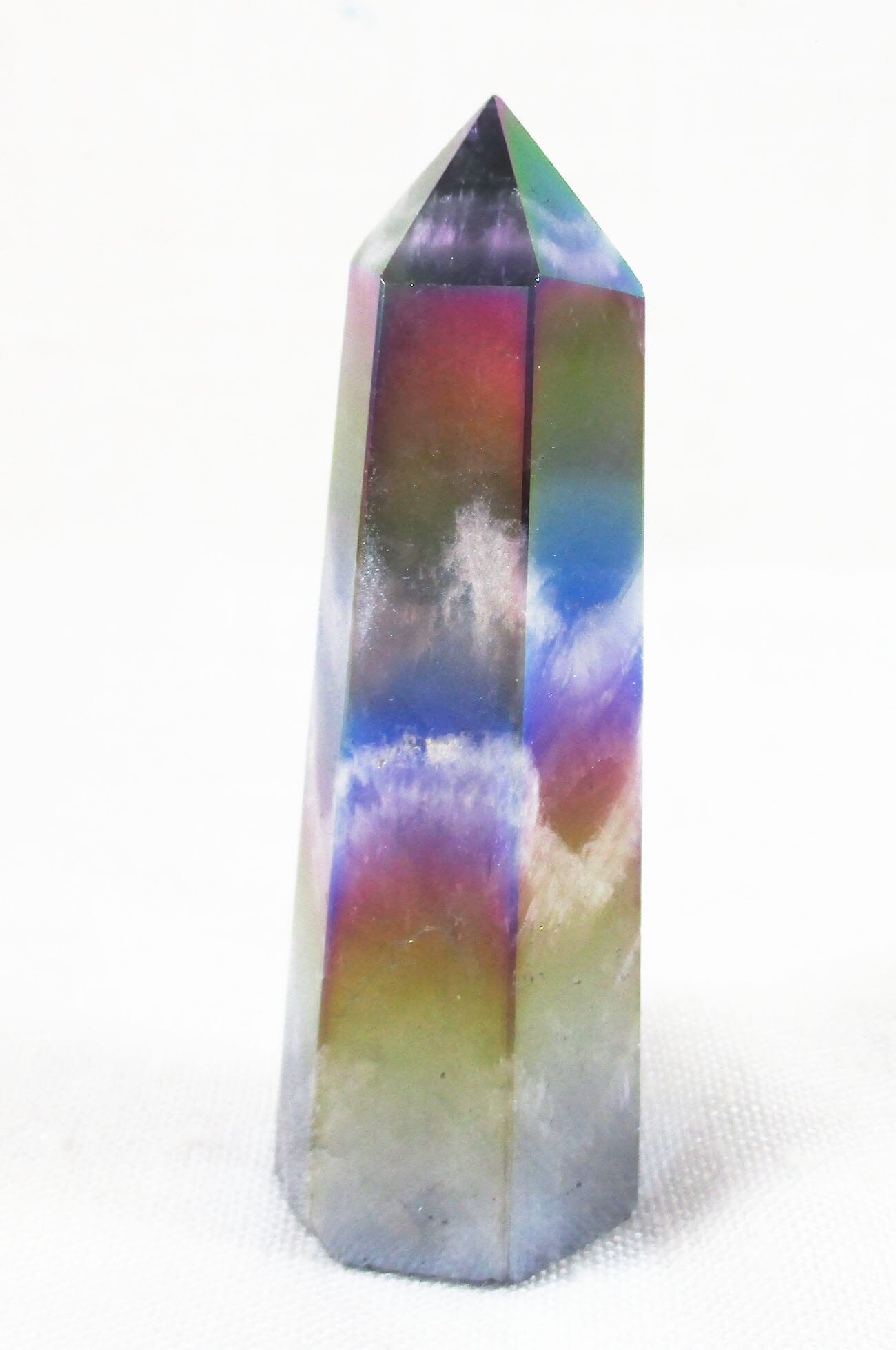 Rainbow Aura Amethyst Polished Point - Cut & Polished Crystals > Crystal Obelisks & Natural Points
