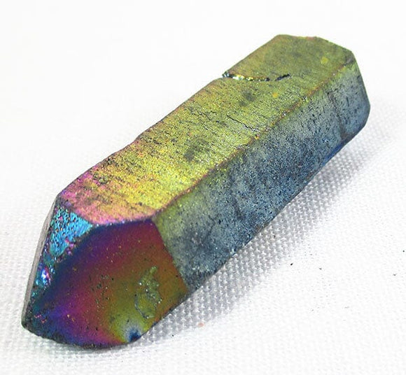 Rainbow Aura Quartz Crystal Point Rough (x1) | Cut & Polished Crystals | Crystal Obelisks & Natural Points