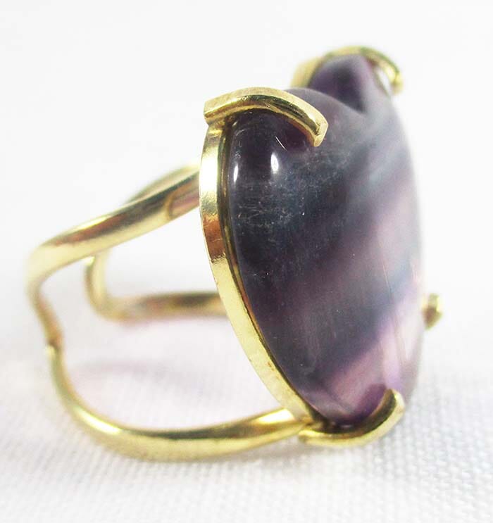 Rainbow Fluorite Heart Adjustable Ring - Crystal Jewellery > Gemstone Rings