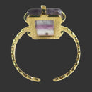 Rainbow Fluorite Rectangular Adjustable Ring | Crystal Jewellery | Gemstone Rings