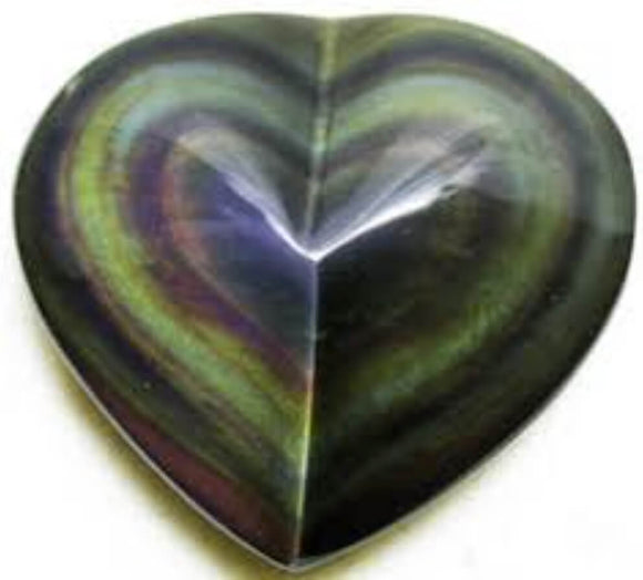 Rainbow obsidian heart
