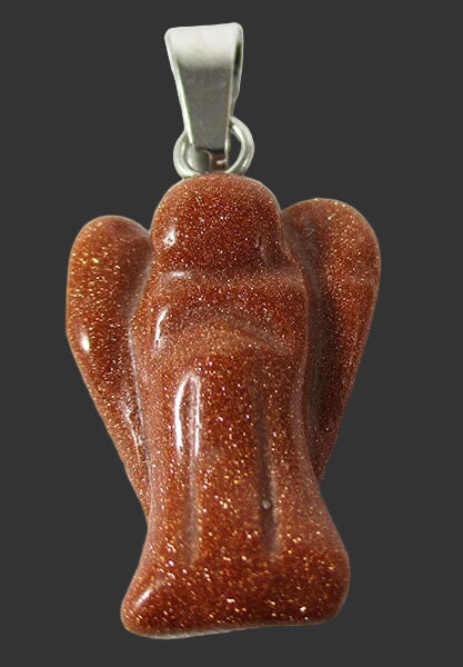 Red Goldstone Crystal Angel Pendant (Small) | Crystal Jewellery | Angel Pendants