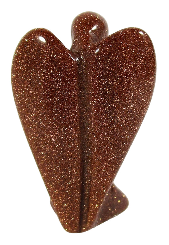 Red Goldstone Guardian Angel (Small) | Crystal Carvings | Crystal Angels