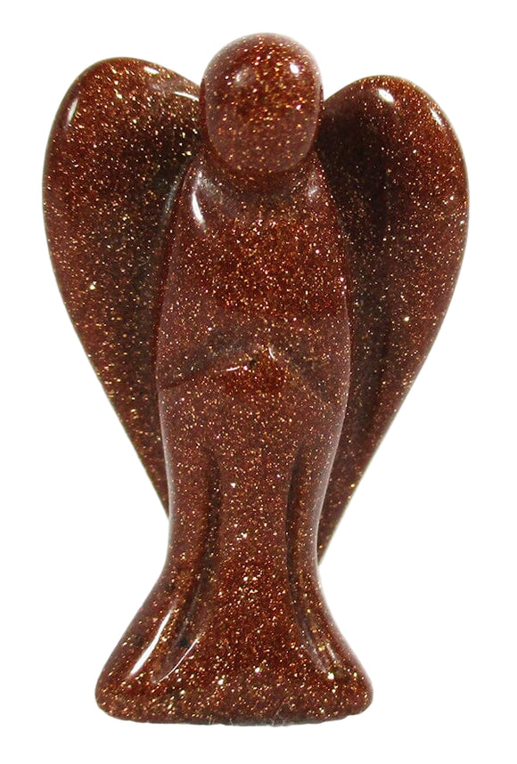 Red Goldstone Guardian Angel (Small) | Crystal Carvings | Crystal Angels