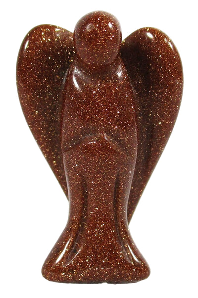 Red Goldstone Guardian Angel (Small) | Crystal Carvings | Crystal Angels