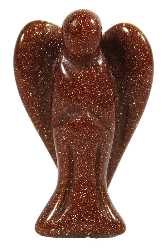 Red Goldstone Guardian Angel (Small) | Crystal Carvings | Crystal Angels