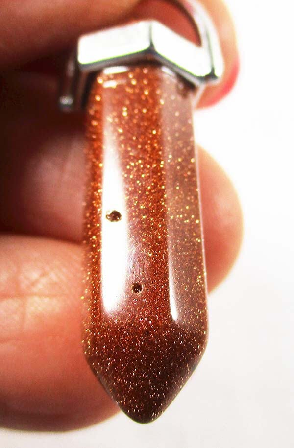 Red Goldstone Point Pendant - Crystal Jewellery > Point Pendants