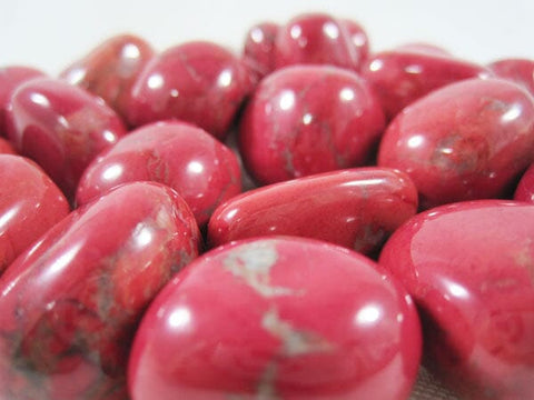 Red Howlite Tumble Stones (x3) Smallish Cut & Polished Crystals > Polished Crystal Tumble Stones