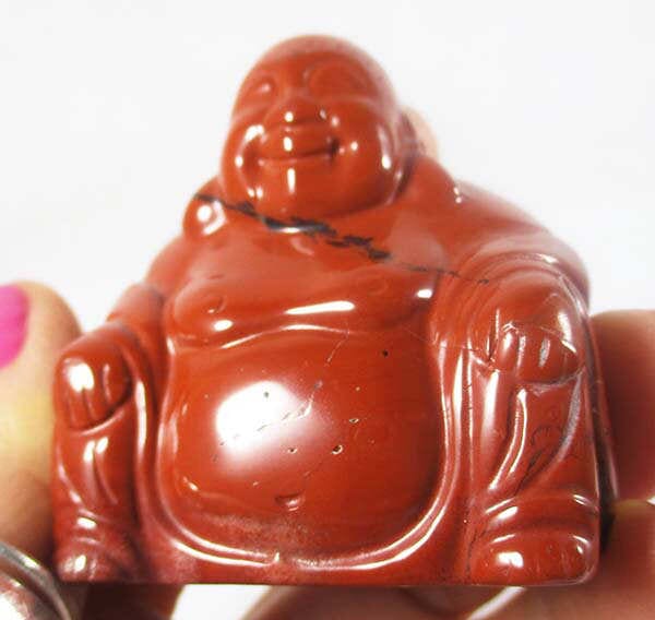 Red Jasper Happiness Buddha - Crystal Carvings > Hand Carved Buddhas
