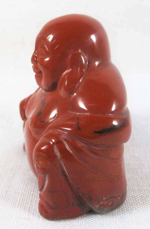 Red Jasper Happiness Buddha Crystal Carvings > Hand Carved Buddhas