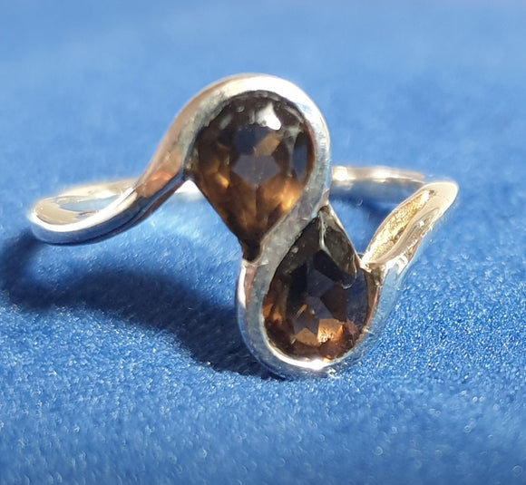 Smoky Quartz Crystal Ring (Size Q) | Crystal Jewellery | Gemstone Rings