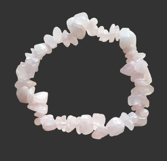 Rose Quartz Chip Bracelet | Crystal Jewellery | Gemstone Bracelets