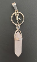 Yoga Pose Rose Quartz Pendant | Crystal Jewellery | Point Pendants