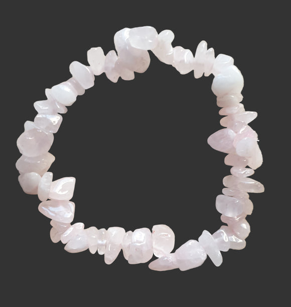 Rose Quartz Chip Bracelet | Crystal Jewellery | Gemstone Bracelets
