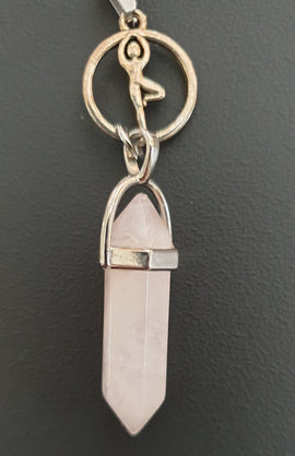 Yoga Pose Rose Quartz Pendant | Crystal Jewellery | Point Pendants
