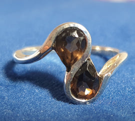 Smoky Quartz Crystal Ring (Size Q) | Crystal Jewellery | Gemstone Rings